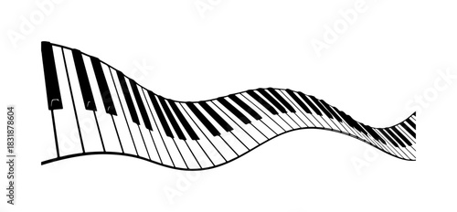 Elegant flowing piano keys illustration for musical creativity projects