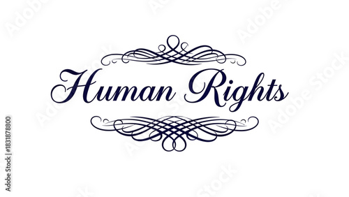 Elegant Human Rights Emblem on White Background Freedom Concept