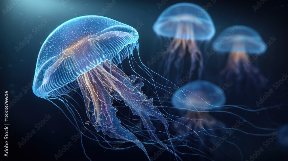 Obraz premium Jellyfish underwater