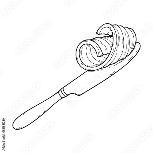 Nice butter vector line art illustration