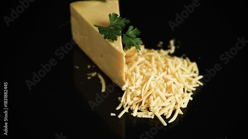 Grated hard cheese and parsley used for healthy meal