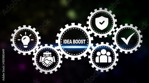 Interconnected Gears Illustrating Business Concepts Idea Boost Concept image photo