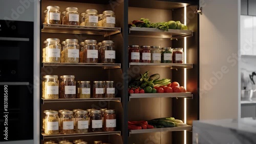 Wallpaper Mural Modern kitchen interior with white cabinets and black appliances Torontodigital.ca