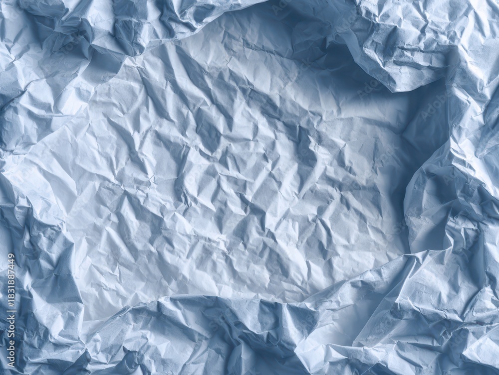 Obraz premium Artistic Texture of Ripped White Paper with Blues and Creases for Creative Background