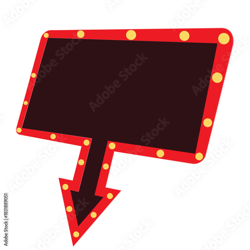 Retro Style Illuminated Arrow Sign with Light Bulbs Direction Indicator