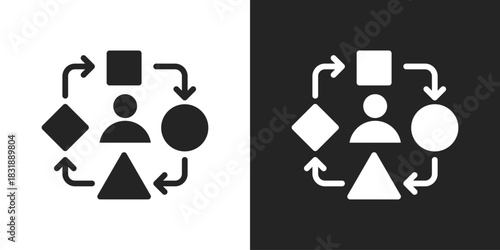 Adaptation Icon In Black And White Glyph Style