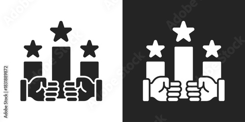 Competition Icon In Black And White Glyph Style