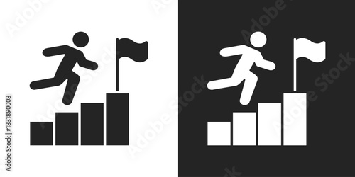 Challenge Icon In Black And White Glyph Style