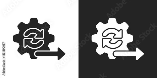 Agile Icon In Black And White Glyph Style