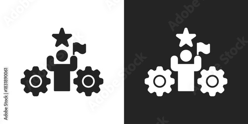Success Icon In Black And White Glyph Style