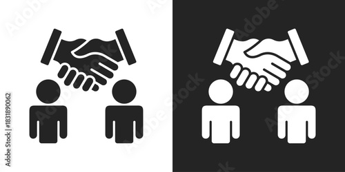 Collaboration Icon In Black And White Glyph Style