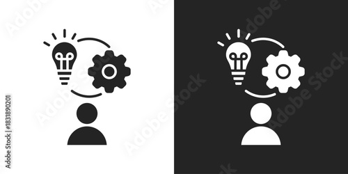 Initiative Icon In Black And White Glyph Style