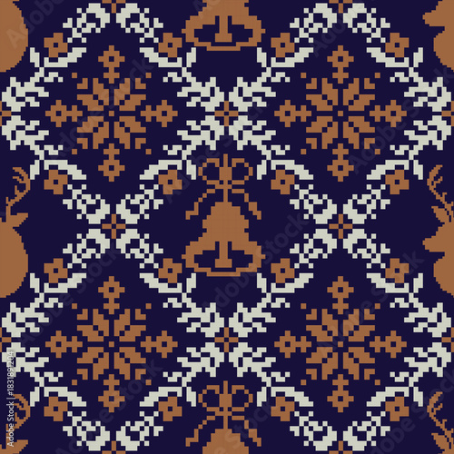 Christmas seamless pattern for decoration, background, fabric, clothing, wallpaper.