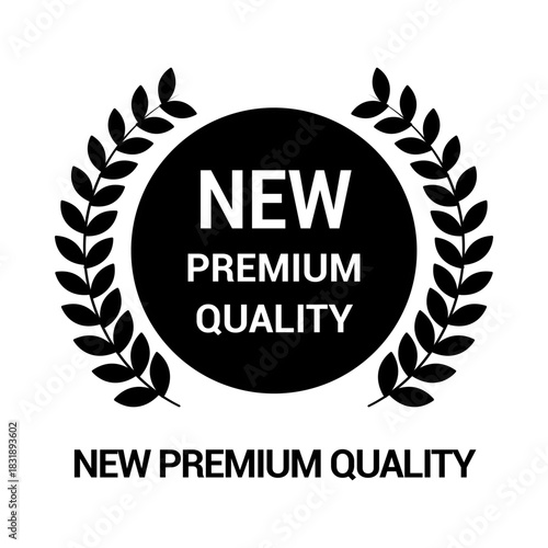 New premium quality badge label and seal icon with editable stroke.