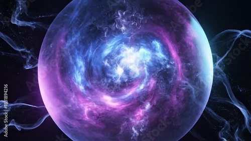 Ethereal Purple and Blue Energy Orb with Wispy Tendrils sphere