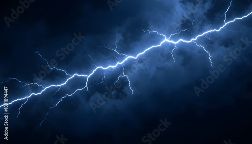 Dramatic Lightning Flash on Dark Background for Thunderstorm Banner Design