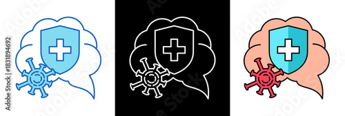 Health Immunity multiple icon