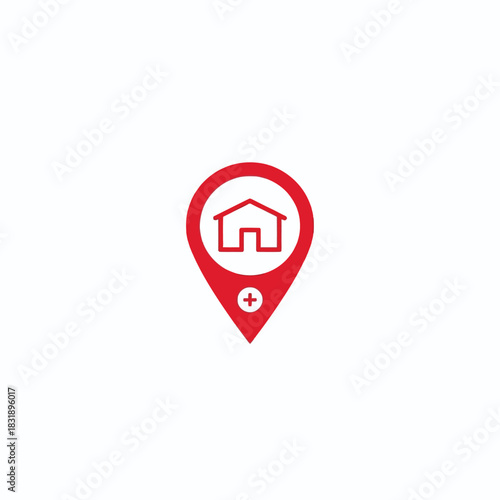 Hotel Location Pin Icon, map pointer icons