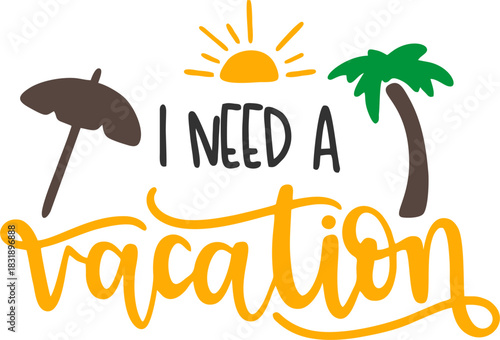 summer beach icons set