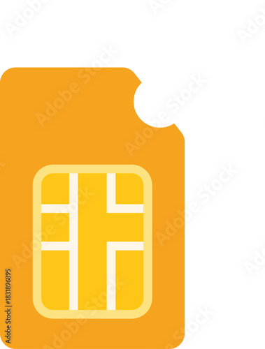 Orange sim card chip is being inserted into a mobile phone, concept for activating a new phone or service