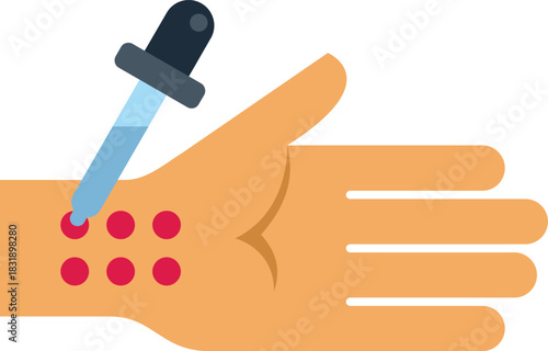 Doctor is applying antiseptic on injured hand using a dropper