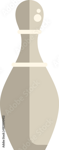 Simple illustration of a bowling pin standing upright, representing the popular sport of bowling