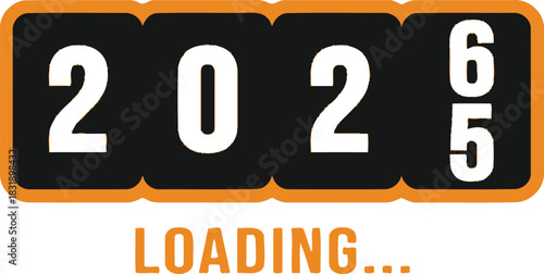 Anticipate 2026 with a digital loading counter, visualizing progress and future milestones in a modern, professional design, perfect for business presentations