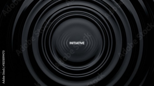 Black concentric circles with the word Initiative centered