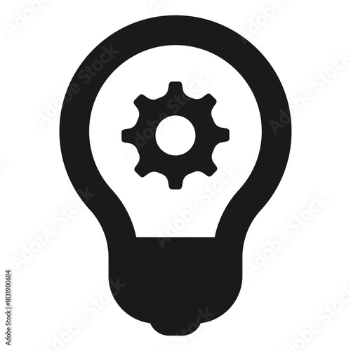 Innovation settings lightbulb icon – representing creative system configuration, idea-driven optimization, intelligent tools, and smart technology adjustments.
