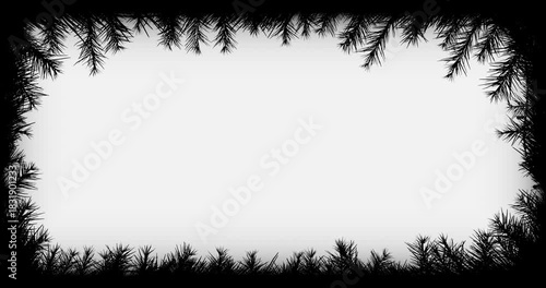 Horizontal Looped Christmas Pine Branch Frame with Fairy Lights and Luma Matte – Editable Holiday Background for Titles, Banners and Winter Designs