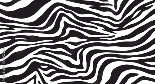 Seamless and bold black and white zebra stripe pattern, creating a classic and wild animal skin texture for backgrounds.