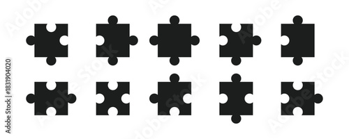 Puzzle icon. Puzzle piece black filled icon. Puzzle symbol vector illustration. Conundrum illustration sign. Teaser symbol