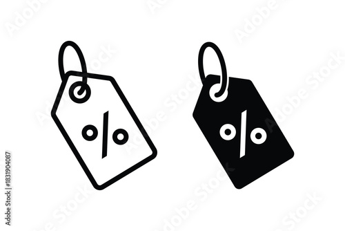 Discount icon vector. Discount promotion icon. Price discount tag icons. Promotion price tag icon collection. Discount percent tag icon set vector