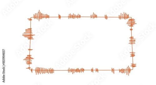 A hand-drawn rectangular frame with a messy, scribbled orange-brown border, providing a creative and artistic space for text.