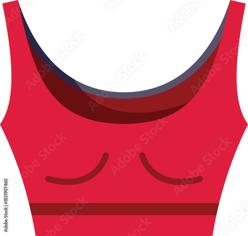 Red sports bra isolated on a white background