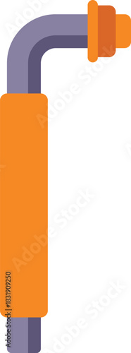 L shaped hex key with orange handle for repair works