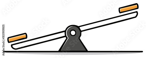 Simple seesaw balanced toy equipment in motion