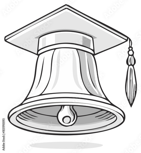 Graduation Cap Crowned Bell Symbolizing Achievement and Celebration