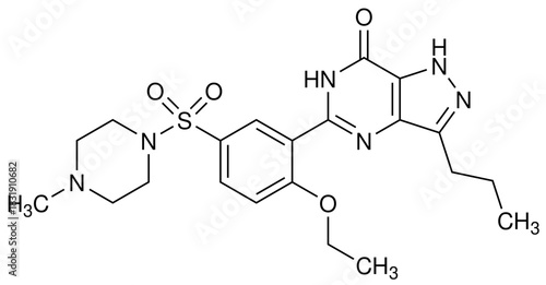 Sildenafil Viagra Chemische Strukturformel Arzneistoff Vektor