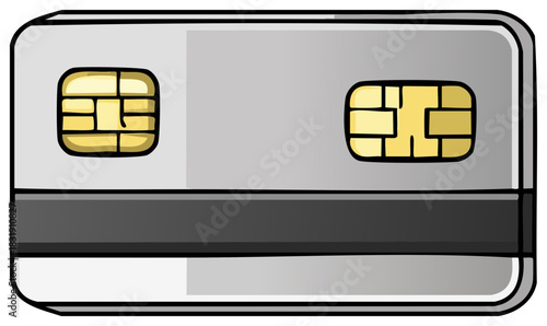 Credit card illustration payment and banking theme with chip details