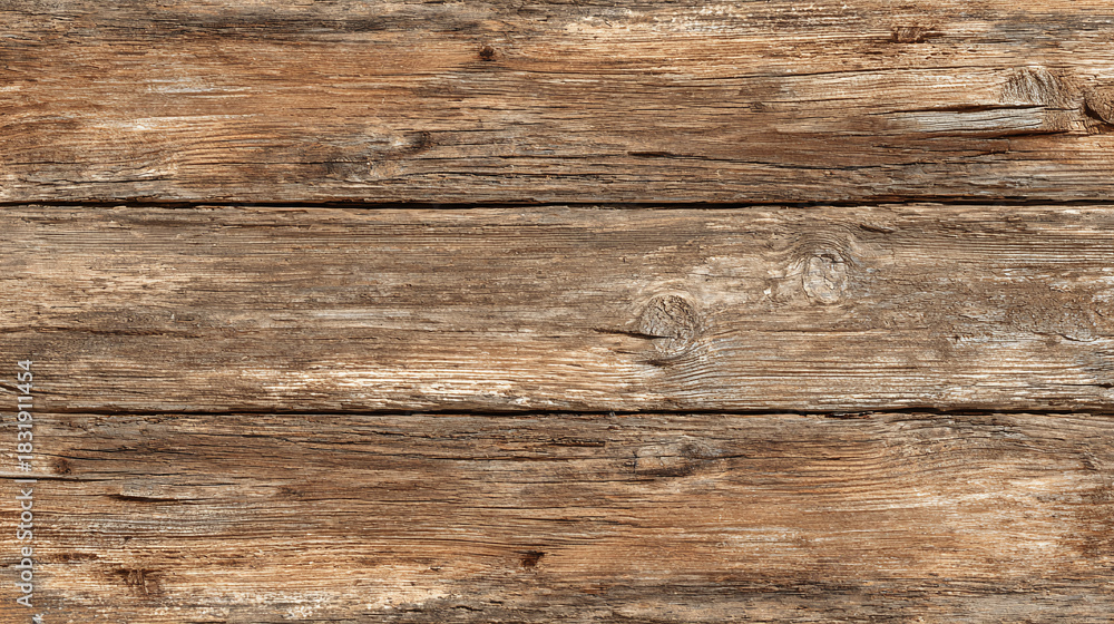 Fototapeta premium Close-up of weathered, textured wooden planks