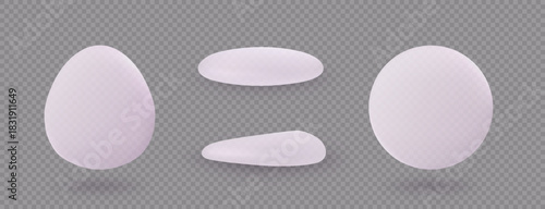 Two different types of silicone breast implants round shape, teardrop shape, vector cosmetic plastic surgery infographic