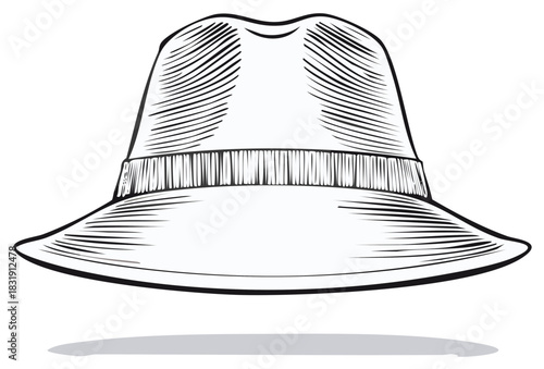 Classic Fedora Hat Vintage Illustration