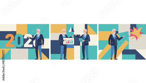 Business strategy and planning for 2020 showing financial growth and success