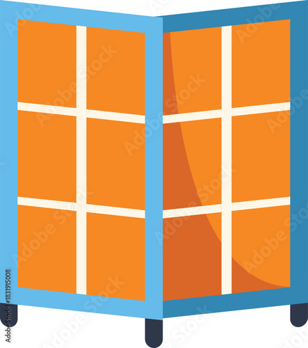 Portable folding screen offering privacy and dividing a room, ideal for home or office use