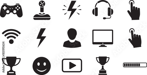 Gaming and Technology Icons Set controller