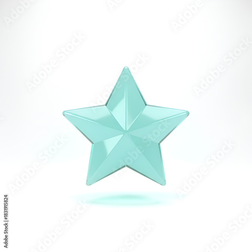 3d glossy star on white