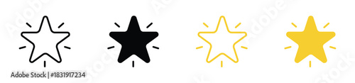 Shining star icon set, star rating icon, favorite linemixed concept icon, vector illustration . 
