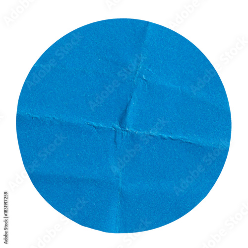 PNG Blank blue glued sticky round label sticker cut out design element