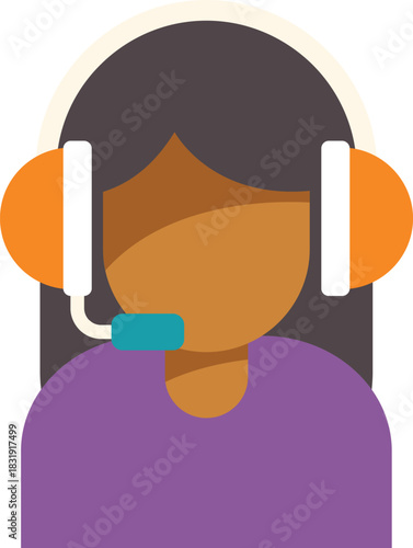 Friendly customer service representative wearing headset, providing assistance and support to clients